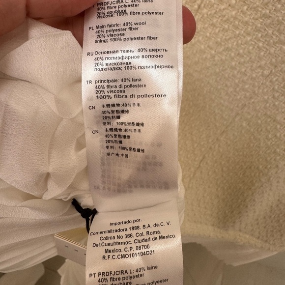 SANDRO NWT Cream Tweed Short-Sleeve Mini Dress - Picture 3 of 8